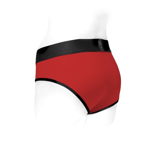 SpareParts Tomboi Harness Briefs Red/Black XXS - Ultimate Pleasure