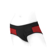 SpareParts Tomboi Harness Briefs Red/Black XXS - Ultimate Pleasure