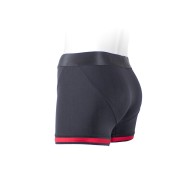 SpareParts Tomboii Calzoncillos de Nylon con Arnés Negro/Rojo Talla 3XL