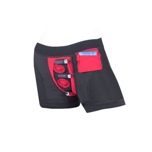 SpareParts Tomboii Calzoncillos de Nylon con Arnés Negro/Rojo Talla 3XL