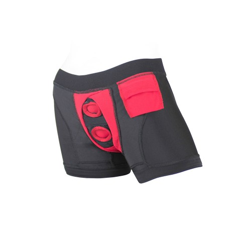 SpareParts Tomboii Nylon Boxer Briefs Harness Black/Red Size 3XL