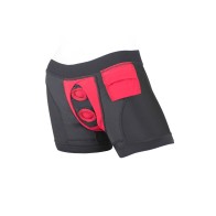 SpareParts Tomboii Calzoncillos de Nylon con Arnés Negro/Rojo Talla 3XL