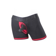 SpareParts Tomboii Calzoncillos de Nylon con Arnés Negro/Rojo Talla 3XL