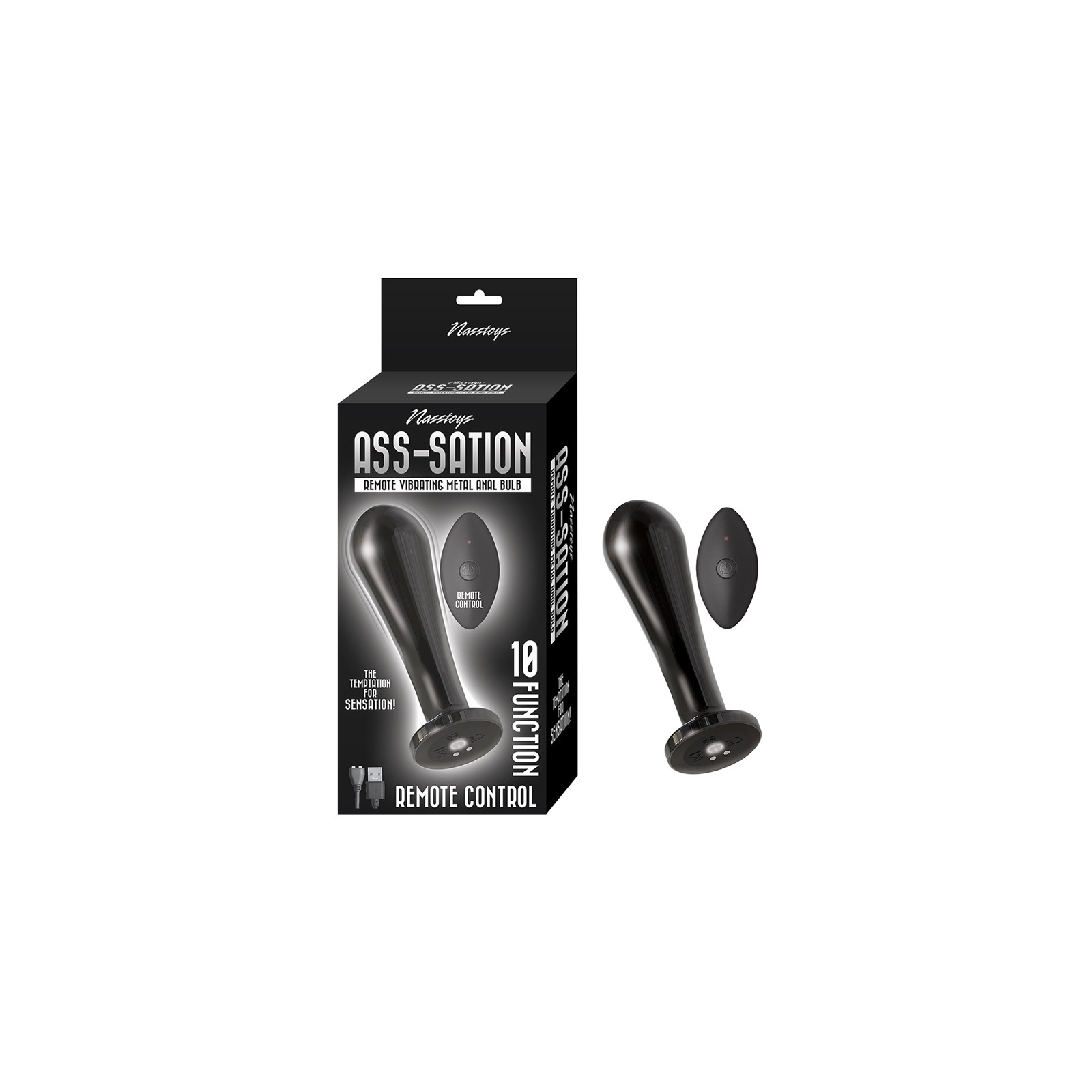 Bulbo Anal Metálico Vibrador Remoto de Nasstoys