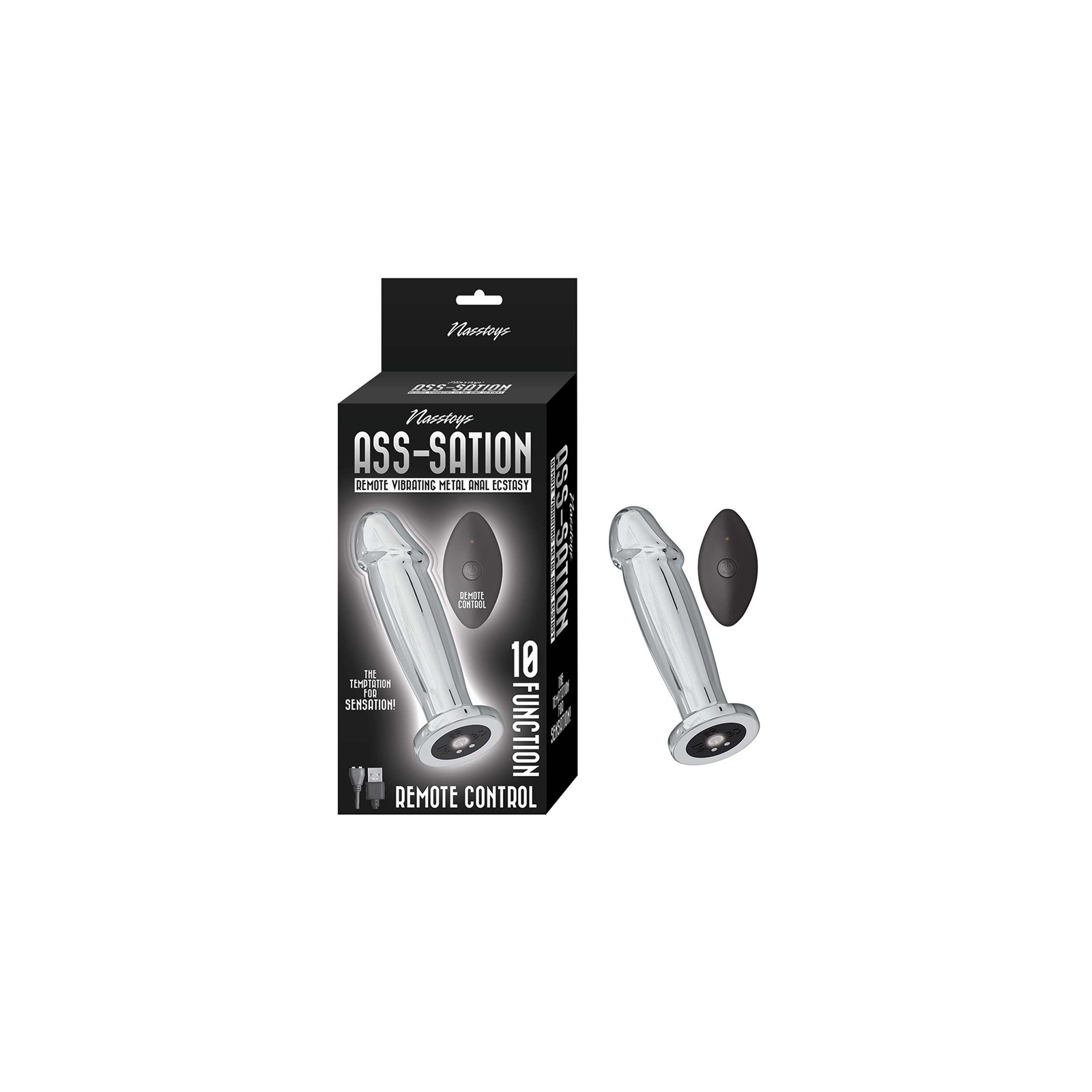 Nasstoys Ass-Sation Remote Control Vibrating Metal Butt Plug