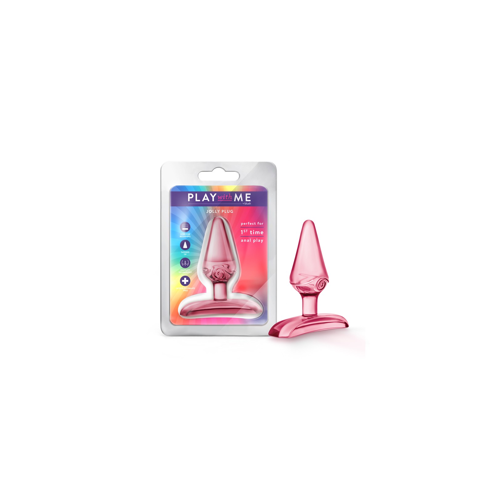 Play With Me Jolly Plug Pink - Perfect Starter Anal Toy