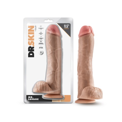 Dildo Realista Dr. Skin Mr. Savage 11.5 in para una Satisfacción Intensa