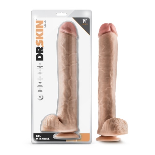 Dildo Dr. Skin Dr. Michael con Bolas Beige