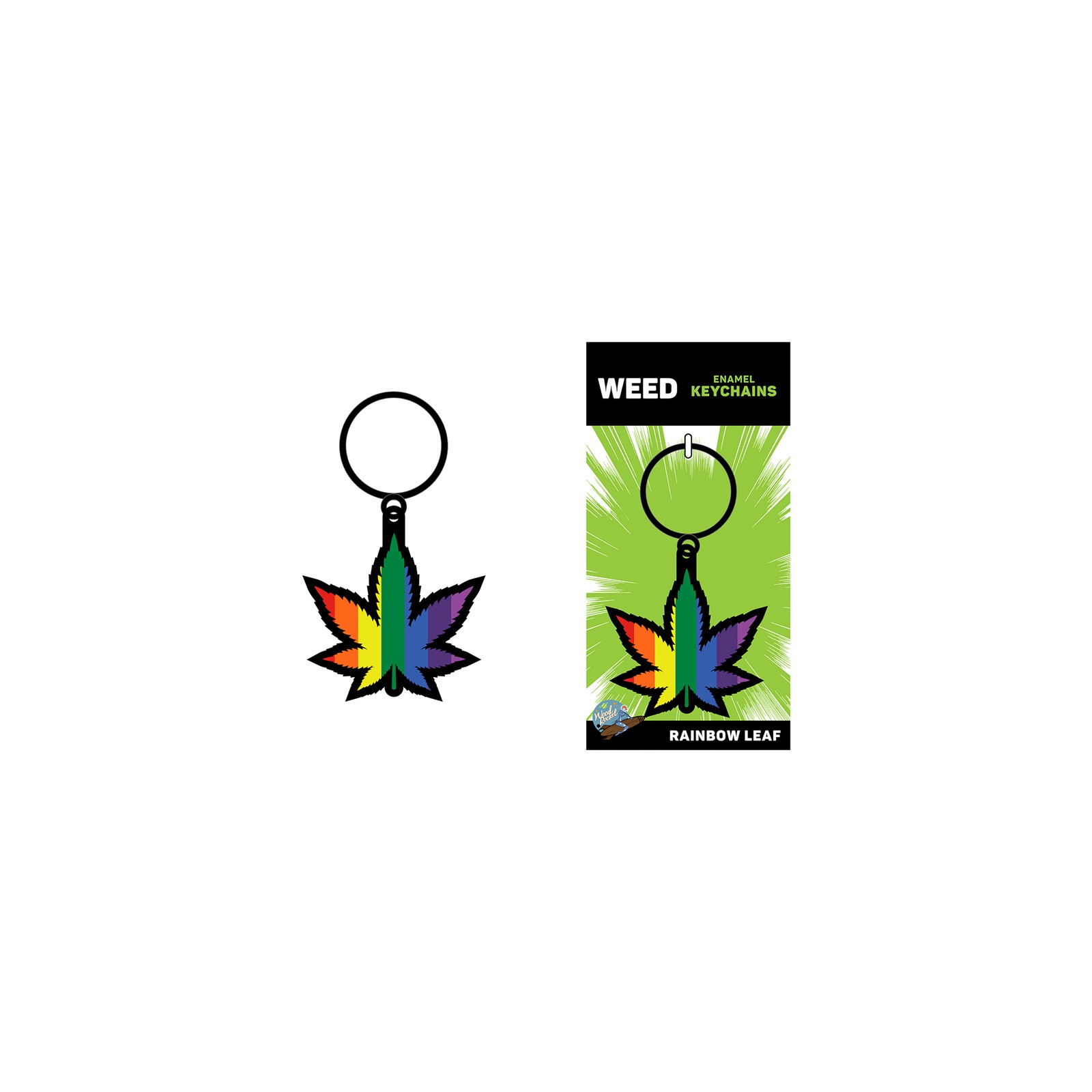 Rainbow Leaf Cannabis Keychain Accessory