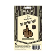 Wood Rocket Air Freshener Middle Finger Brown