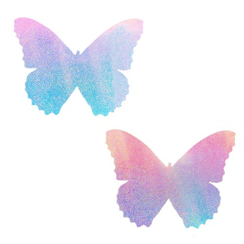 Neva Nude Butterfly Pasties - Blue/Pink