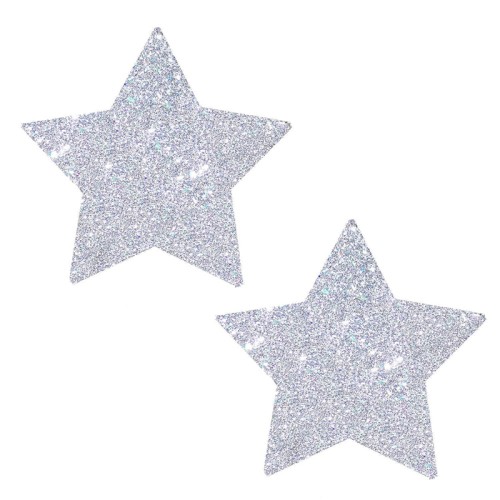 Neva Nude Pasty Starry Nights Silver Glitter - Handmade Body Accessories