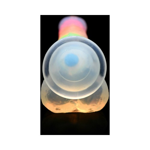 Lollicock Silicone Dildo 7 in. Rainbow Glow - Fun and Pleasure