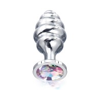 Nixie Ribbed Metal Butt Plug Honey Dipper Small