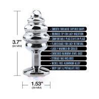 Nixie Ribbed Metal Butt Plug for Pleasure