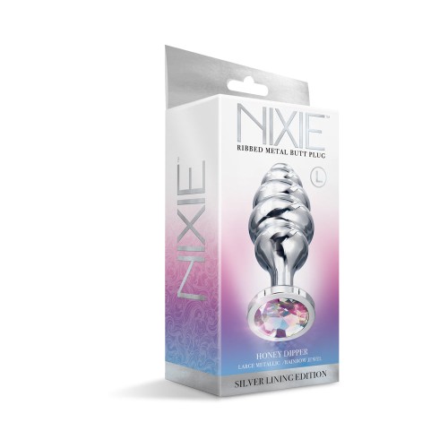 Nixie Ribbed Metal Butt Plug for Pleasure