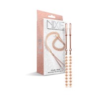 Pinzas para Pezones Nixie con Cadenas de Perlas Rosa Dorado