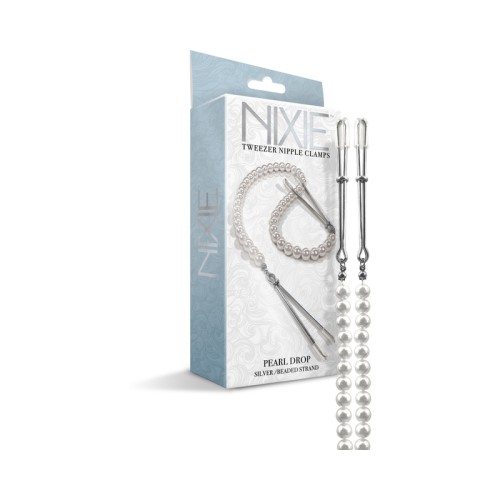 Nixie Pearl Drop Beaded Tweezer Nipple Clamps - Luxurious Pleasure