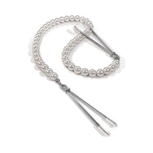 Nixie Pearl Drop Beaded Tweezer Nipple Clamps - Luxurious Pleasure