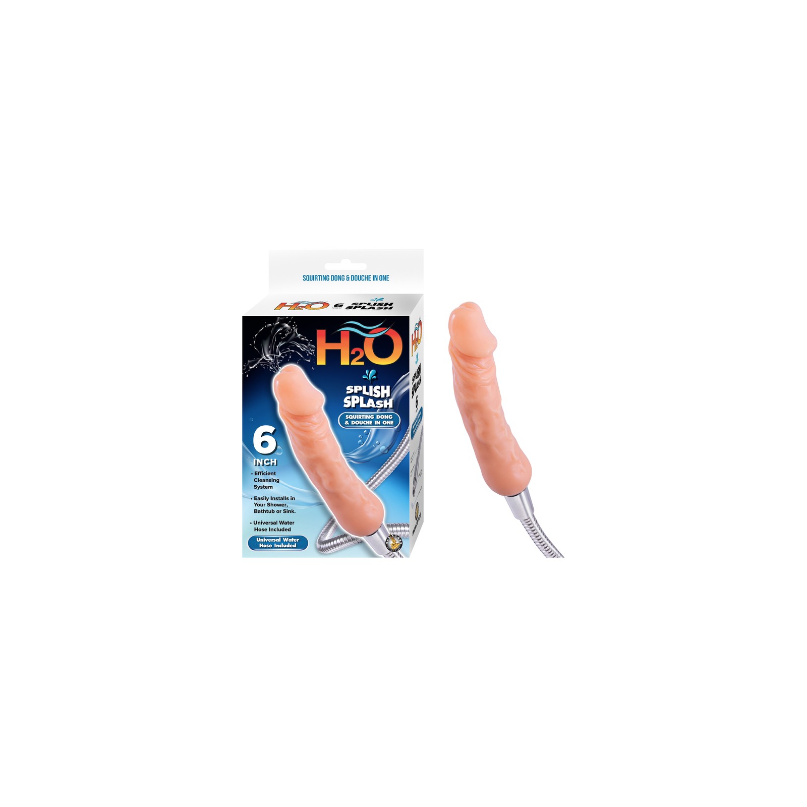 Ducha Dildo H2O Splish Splash de 6 Pulgadas Beige - Limpieza Divertida