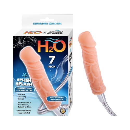 H2O Splish Splash 7 in. Dildo Douche Beige - Cleaning Made Fun