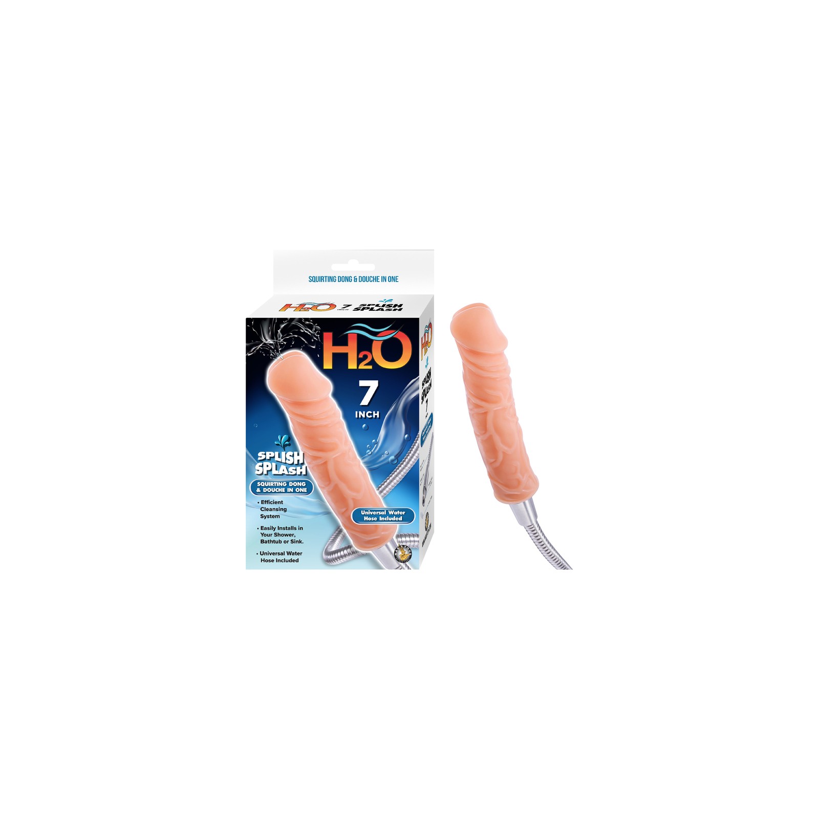 H2O Splish Splash Dildo Douche de 7 in. Beige - La Limpieza se Vuelve Divertida