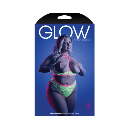 Lencería Glow Sosten Abierto y Panty