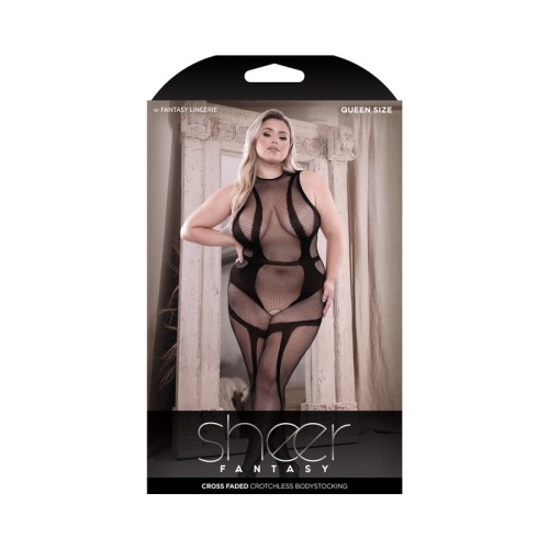 Bodystocking Transparente Fantasy Lingerie Negro Talla Queen