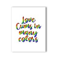 Tarjeta Traviesa Love Cums in Many Colors para Saludos Únicos