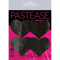 Pastease Petites Liquid Hearts Nipple Pasties Black 2-Pack