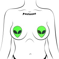 Glow-in-the-Dark Glitter Alien Nipple Pasties