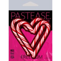 Pastease Peek-A-Boob Candy Cane Heart Pasties - Holiday Fun