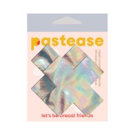 Pastease Holographic Crosses Nipple Pasties Plateado