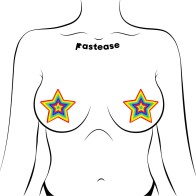 Glossy Rainbow Glitter Pumping Star Pasties