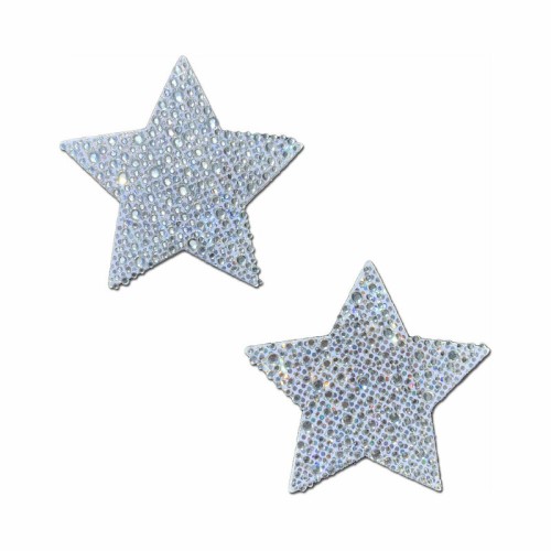 Pasties en Forma de Estrella Cristalina y Brillante Pastease Plata