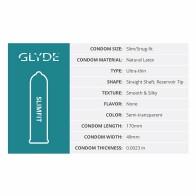 Condones Glyde Slimfit de Látex Paquete de 36