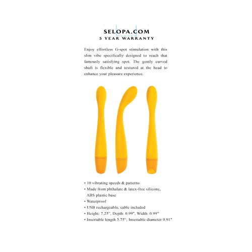 Selopa Lemon Squeeze Rechargeable Silicone Vibe Yellow