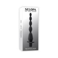 Rechargeable Vibrating Butt Beads in Black Silicone