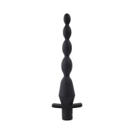 Rechargeable Vibrating Butt Beads in Black Silicone