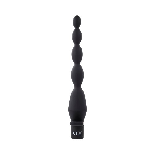 Rechargeable Vibrating Butt Beads in Black Silicone