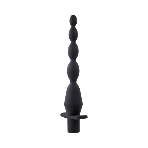 Rechargeable Vibrating Butt Beads in Black Silicone