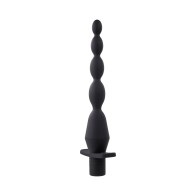 Rechargeable Vibrating Butt Beads in Black Silicone