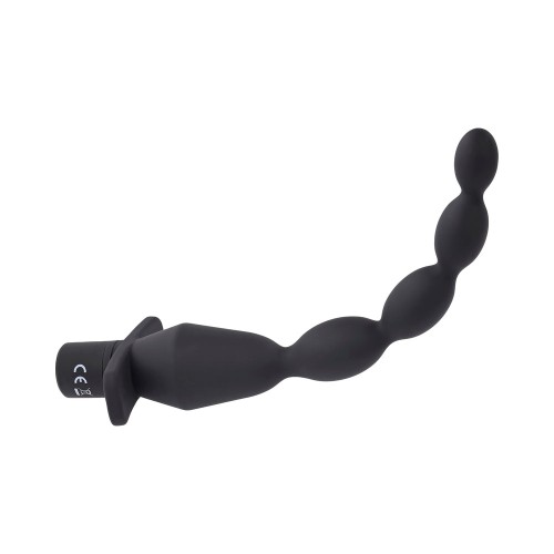 Rechargeable Vibrating Butt Beads in Black Silicone