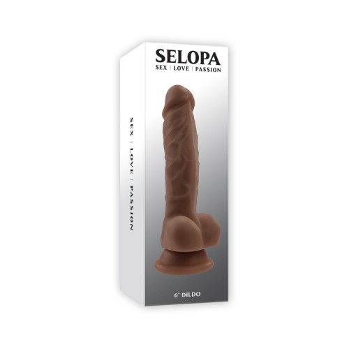 Selopa Dildo de Sentir Natural de 6.5 in. - Oscuro