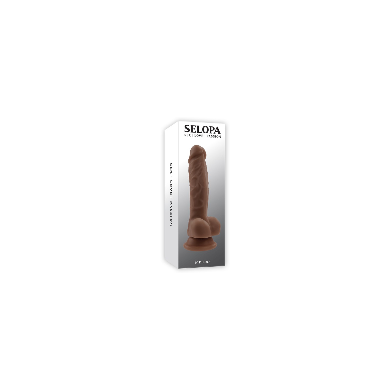 Selopa 6.5 in. Natural Feel Dildo - Dark