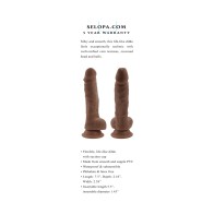 Selopa 6.5 in. Natural Feel Dildo - Dark