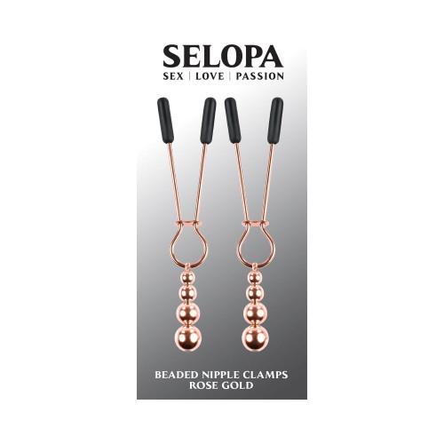 Selopa Beaded Nipple Clamps Rose Gold