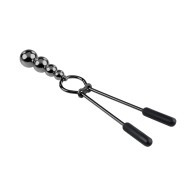 Beaded Nipple Clamps Stainless Steel Black Chrome