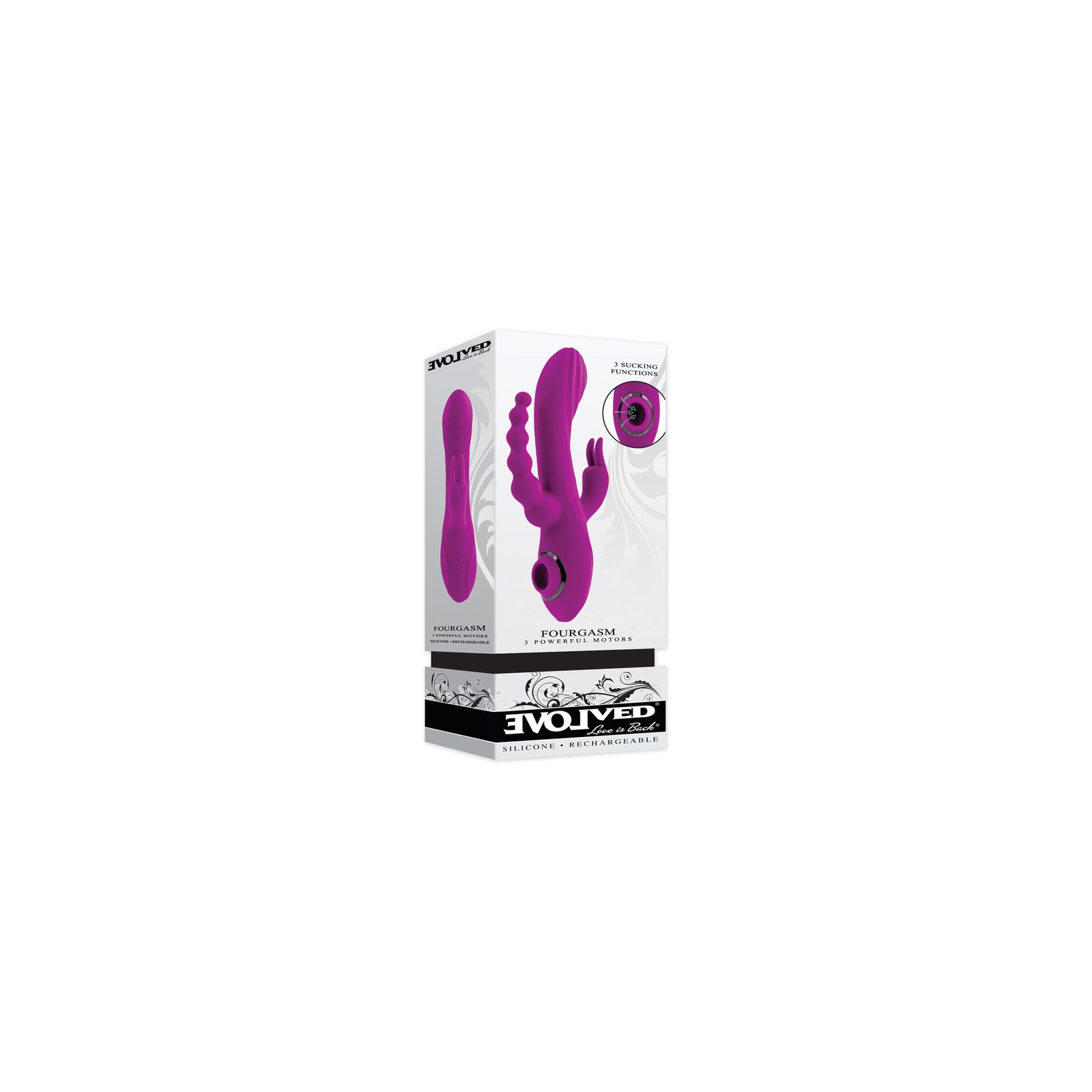 Evolved Fourgasm Rechargeable Triple Stim Vibe with Suction