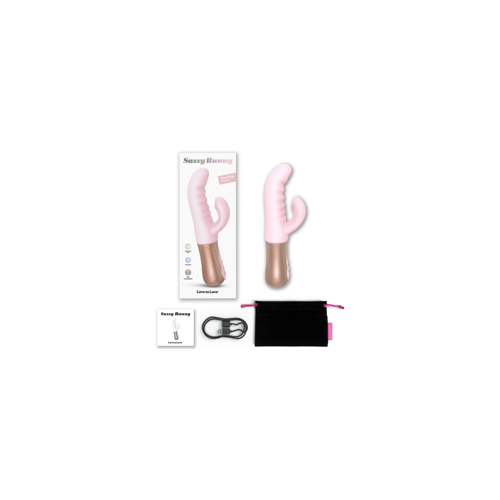 Conejo Vibrador Sassy Bunny Thrusting Love to Love - Placer de Doble Motor